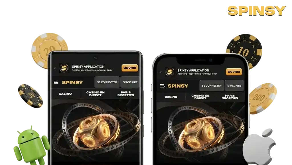 Capture d'écran de l'app Spinsy Casino